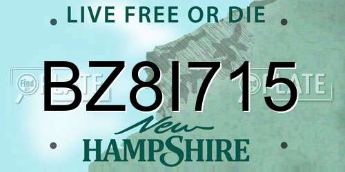 BZ8I715 New Hampshire License Plate