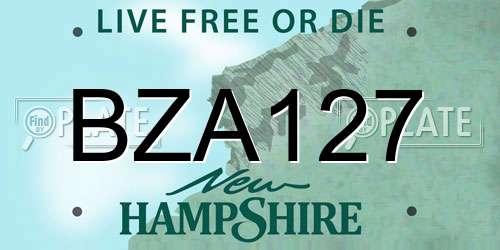 BZA127 New Hampshire License Plate