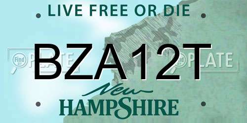 BZA12T New Hampshire License Plate