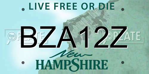 BZA12Z New Hampshire License Plate