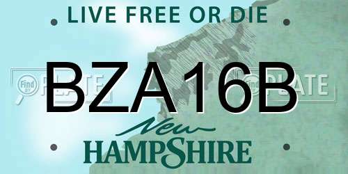 BZA16B New Hampshire License Plate
