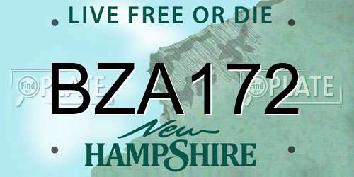 BZA172 New Hampshire License Plate