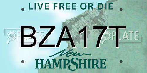 BZA17T New Hampshire License Plate