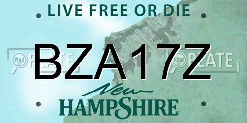 BZA17Z New Hampshire License Plate