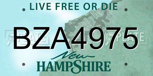 BZA4975 New Hampshire License Plate