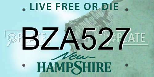 BZA527 New Hampshire License Plate