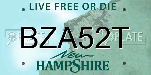 BZA52T New Hampshire License Plate