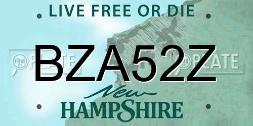 BZA52Z New Hampshire License Plate