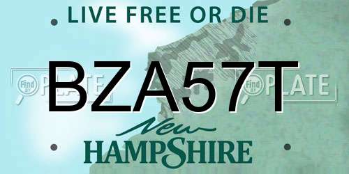 BZA57T New Hampshire License Plate
