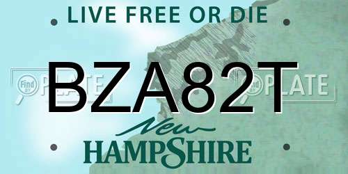 BZA82T New Hampshire License Plate
