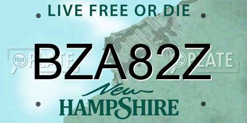 BZA82Z New Hampshire License Plate