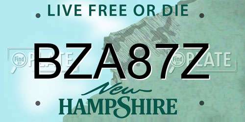BZA87Z New Hampshire License Plate