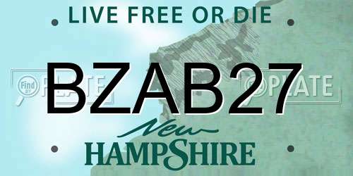 BZAB27 New Hampshire License Plate