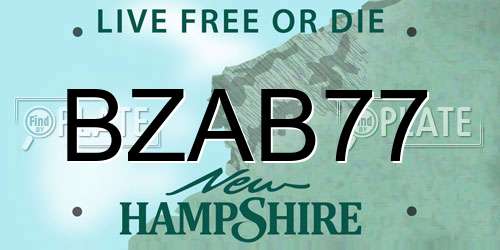 BZAB77 New Hampshire License Plate