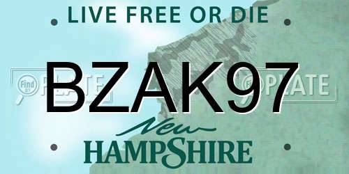 BZAK97 New Hampshire License Plate