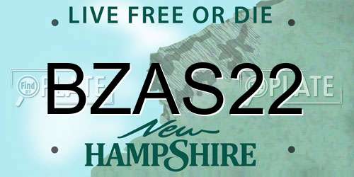 BZAS22 New Hampshire License Plate