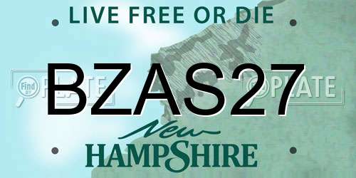 BZAS27 New Hampshire License Plate