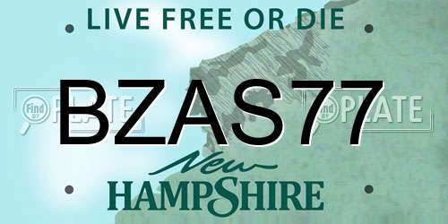 BZAS77 New Hampshire License Plate
