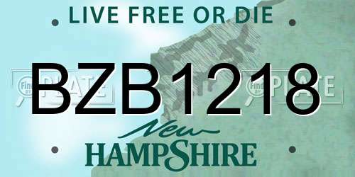 BZB1218 New Hampshire License Plate