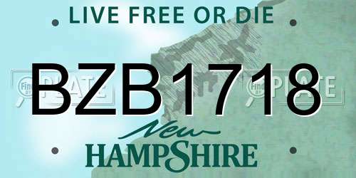 BZB1718 New Hampshire License Plate