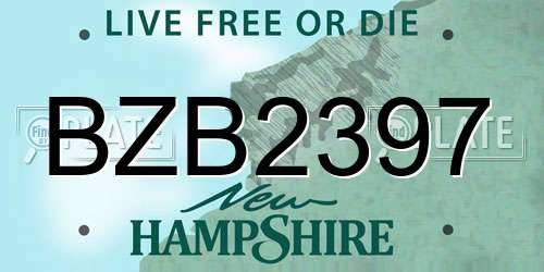 BZB2397 New Hampshire License Plate