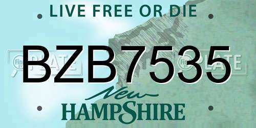 BZB7535 New Hampshire License Plate