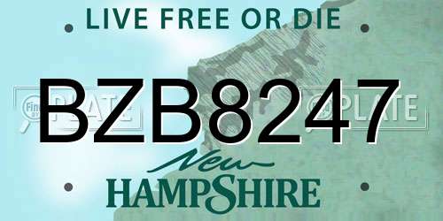 BZB8247 New Hampshire License Plate