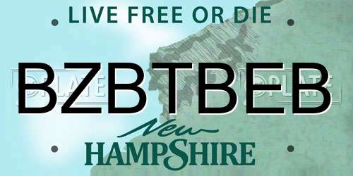BZBTBEB New Hampshire License Plate