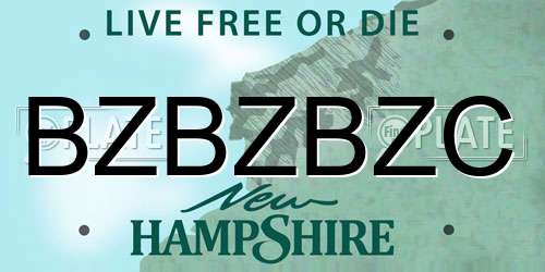 BZBZBZC New Hampshire License Plate