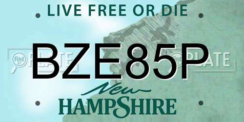 BZE85P New Hampshire License Plate