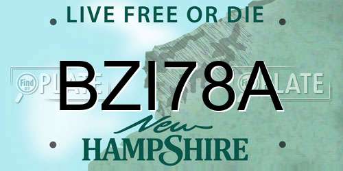 BZI78A New Hampshire License Plate