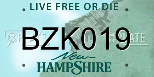 BZK019 New Hampshire License Plate