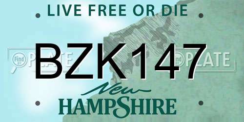 BZK147 New Hampshire License Plate