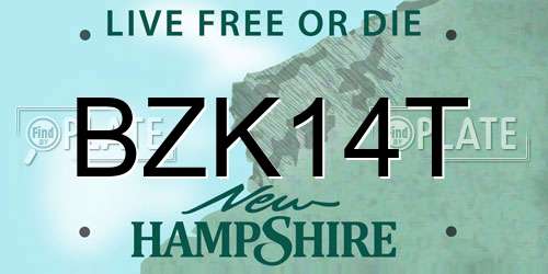 BZK14T New Hampshire License Plate