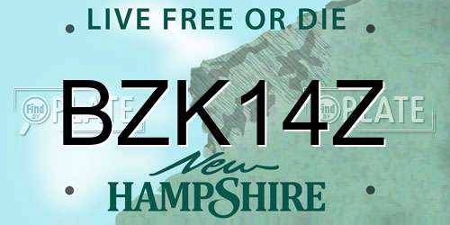 BZK14Z New Hampshire License Plate