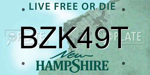 BZK49T New Hampshire License Plate