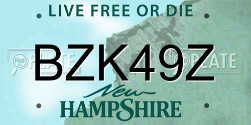 BZK49Z New Hampshire License Plate