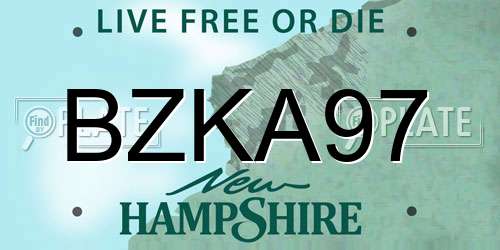 BZKA97 New Hampshire License Plate