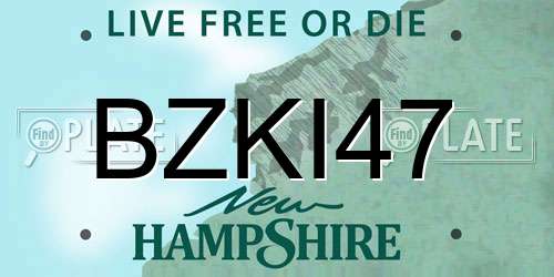 BZKI47 New Hampshire License Plate