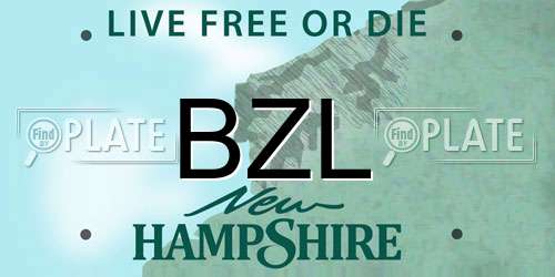 BZL New Hampshire License Plate