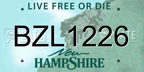 BZL1226 New Hampshire License Plate