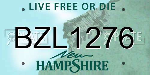 BZL1276 New Hampshire License Plate
