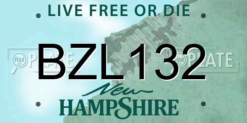 BZL132 New Hampshire License Plate