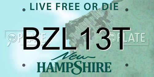 BZL13T New Hampshire License Plate
