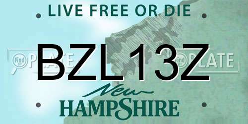 BZL13Z New Hampshire License Plate