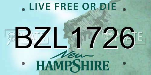 BZL1726 New Hampshire License Plate