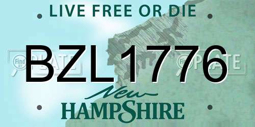 BZL1776 New Hampshire License Plate