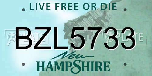 BZL5733 New Hampshire License Plate