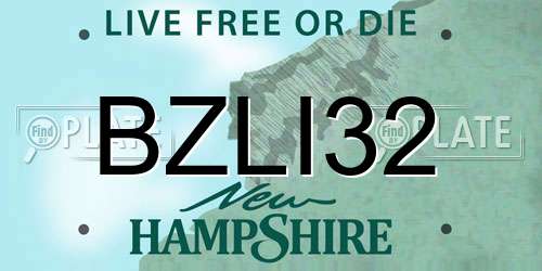 BZLI32 New Hampshire License Plate