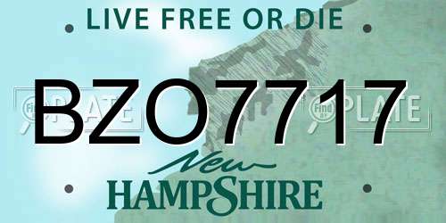 BZO7717 New Hampshire License Plate